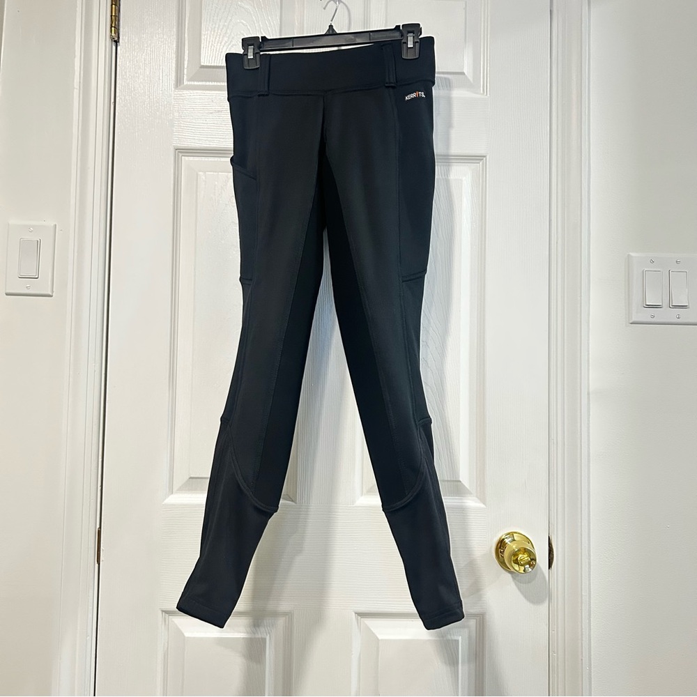Kerrits Winter Wms WindPro Riding Breech Sz S Full Seat Black New(ish) worn 1x